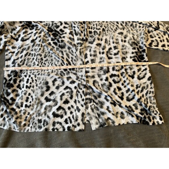 Norma Kamali Black And White Leopard Print Hook & Loop Closure Oversized Sz XS - Picture 8 of 10